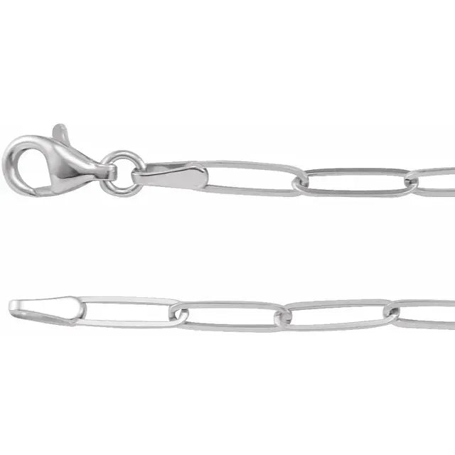 14K 2.6 mm Paperclip-Style 18" Chain